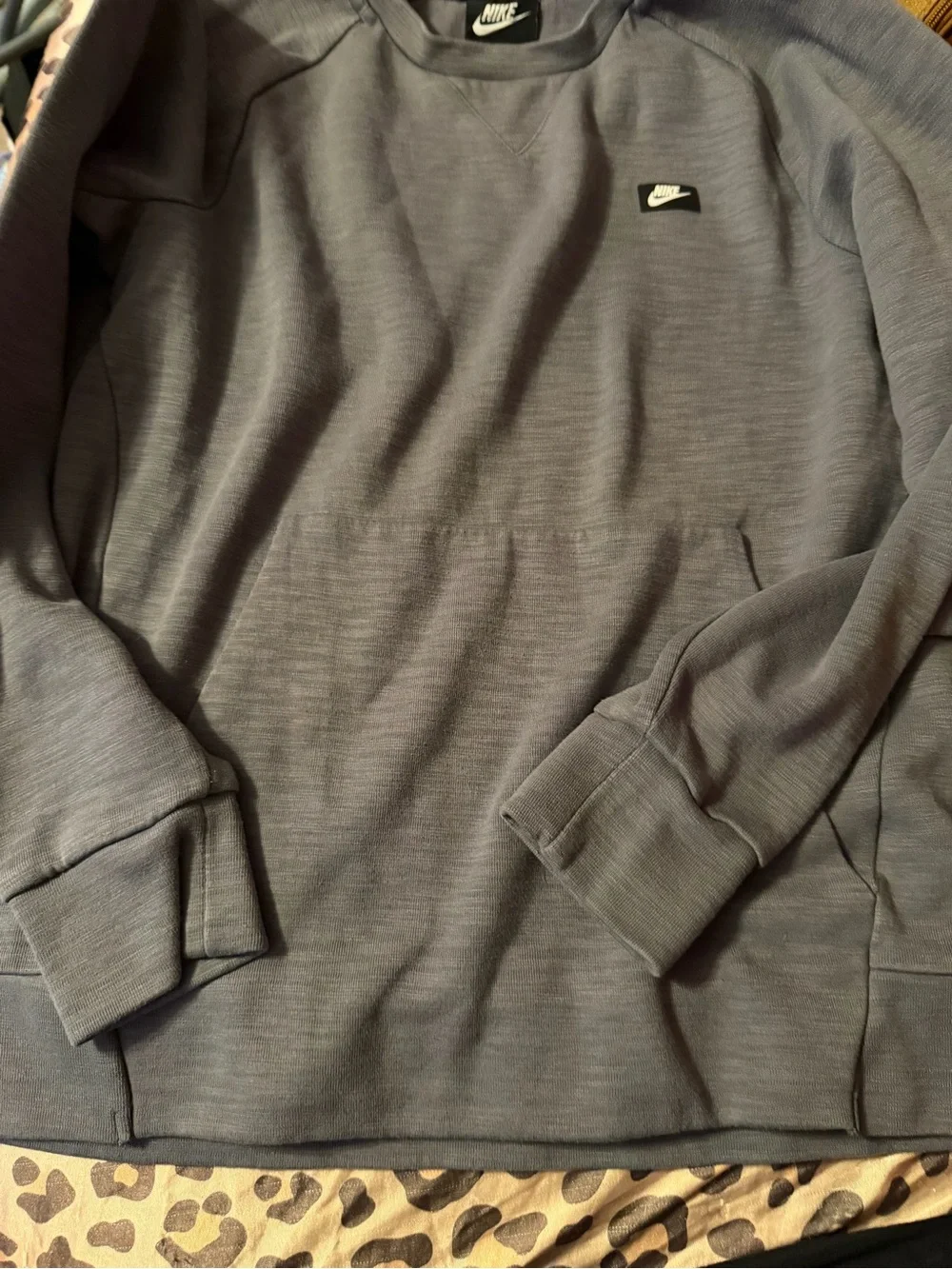 Nike Charcoal Crewneck Sweatshirt with Small Swoosh Patch